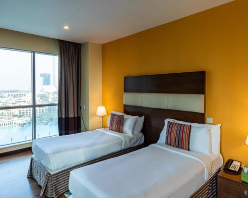 Premium Twin Studio, Burj Khalifa/Fountain View, Non-Smoking, Complimentary Transfer to Kite Beach, Dubai Mall and Metro Station