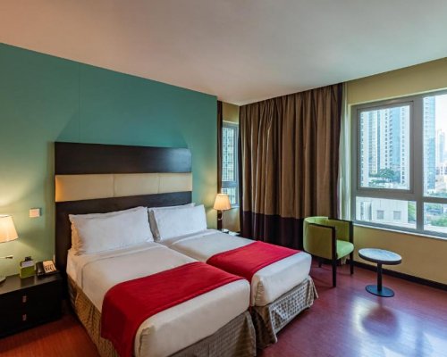 1 Bedroom, Premium Balcony Twin, Downtown View, Non-Smoking, Complimentary Transfer to Kite Beach, Dubai Mall and Metro Station